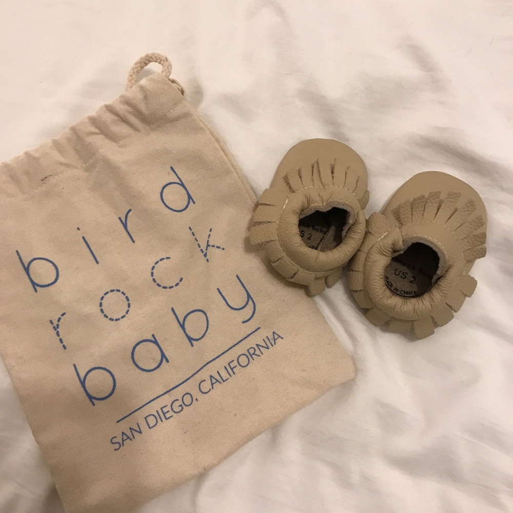 Bird rock leather tan moccasins